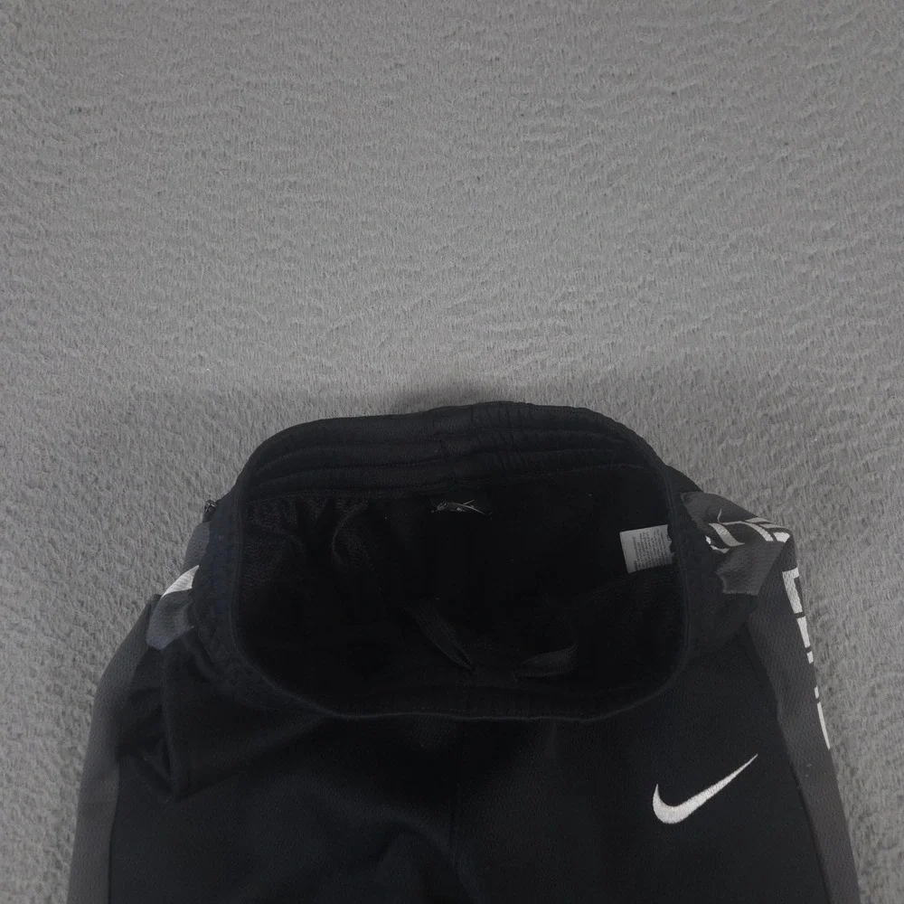 Nike Sweatpants Boys L Black Therma Tapered Training Pants Poly Fleece Mesh Logo